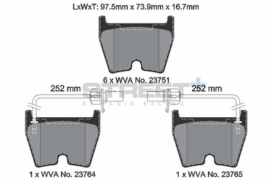 Pagid Racing Street+ Brake Pads T8044SP2001