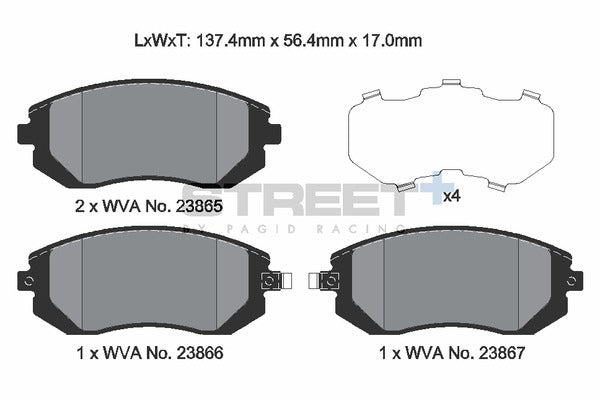 Pagid Racing Street+ Brake Pads T8047SP2001
