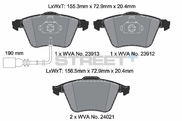 Pagid Racing Street+ Brake Pads T8048SP2001