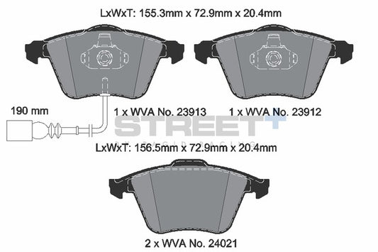 Pagid Racing Street+ Brake Pads T8048SP2001