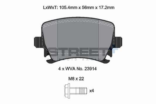 Pagid Racing Street+ Brake Pads T8049SP2001