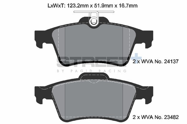 Pagid Racing Street+ Brake Pads T8057SP2001