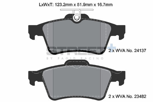 Pagid Racing Street+ Brake Pads T8057SP2001