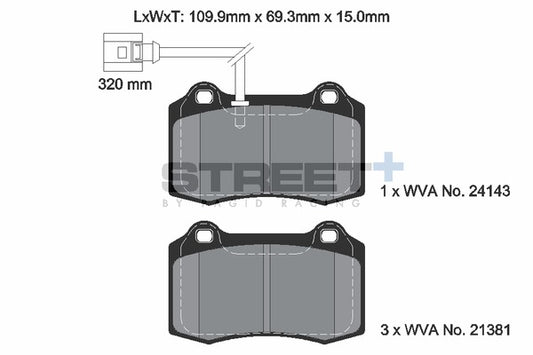 Pagid Racing Street+ Brake Pads T8058SP2001
