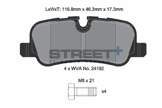 Pagid Racing Street+ Brake Pads T8061SP2001