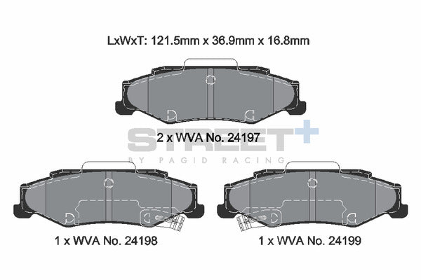 Pagid Racing Street+ Brake Pads T8063SP2001