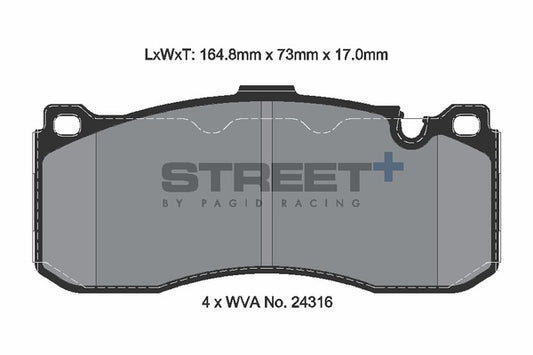 Pagid Racing Street+ Brake Pads T8068SP2001