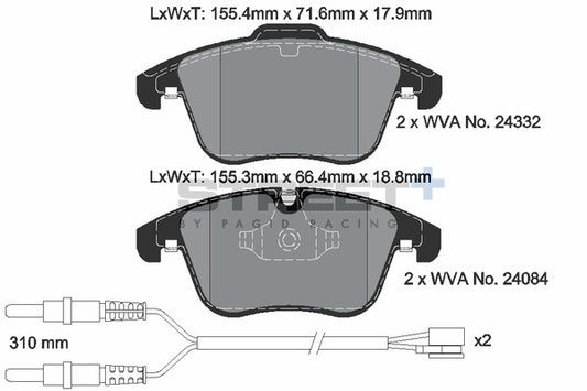 Pagid Racing Street+ Brake Pads T8069SP2001