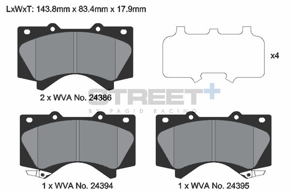 Pagid Racing Street+ Brake Pads T8070SP2001