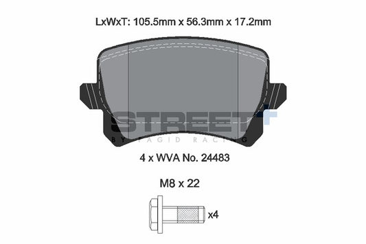 Pagid Racing Street+ Brake Pads T8075SP2001