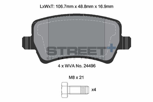 Pagid Racing Street+ Brake Pads T8076SP2001