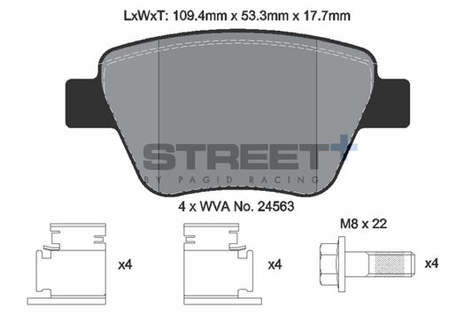 Pagid Racing Street+ Brake Pads T8080SP2001