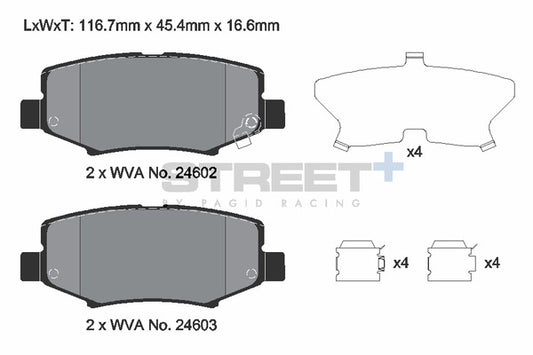 Pagid Racing Street+ Brake Pads T8081SP2001