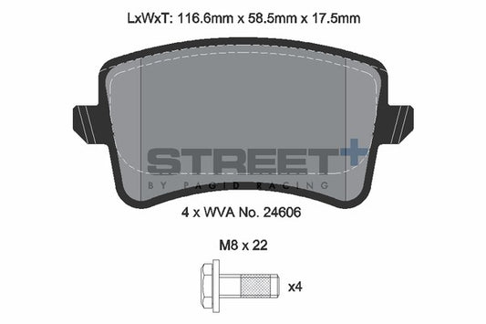 Pagid Racing Street+ Brake Pads T8083SP2001