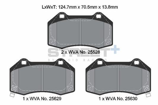 Pagid Racing Street+ Brake Pads T8088SP2001