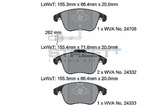 Pagid Racing Street+ Brake Pads T8090SP2001