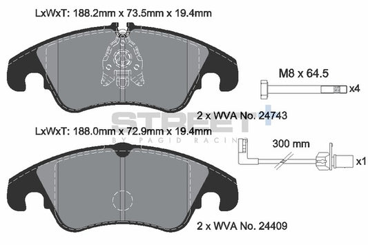 Pagid Racing Street+ Brake Pads T8093SP2001