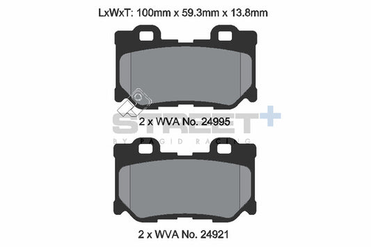 Pagid Racing Street+ Brake Pads T8100SP2001