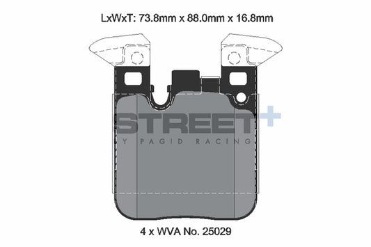 Pagid Racing Street+ Brake Pads T8105SP2001