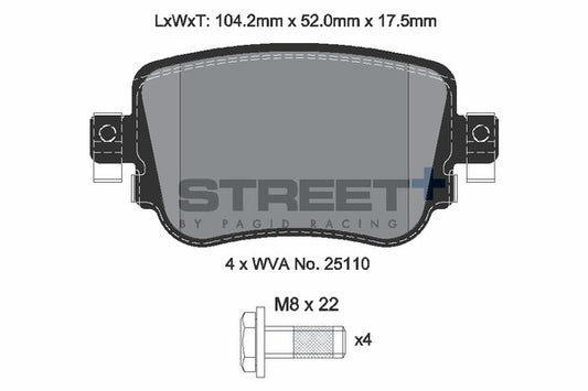 Pagid Racing Street+ Brake Pads T8108SP2001