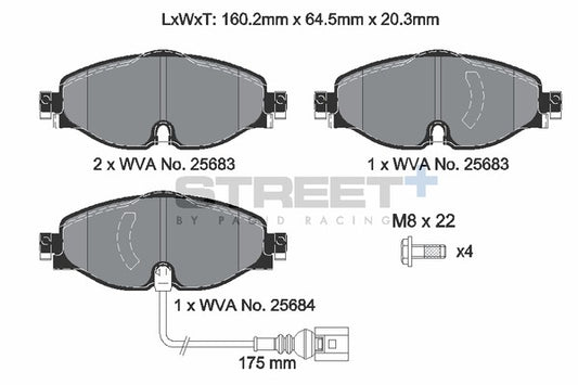 Pagid Racing Street+ Brake Pads T8122SP2001