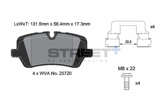 Pagid Racing Street+ Brake Pads T8123SP2001