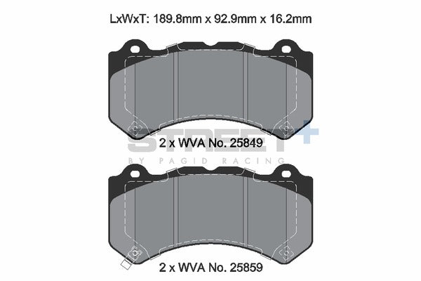 Pagid Racing Street+ Brake Pads T8127SP2001
