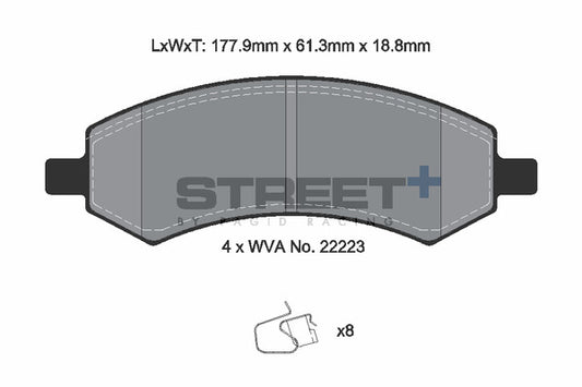 Pagid Racing Street+ Brake Pads T8136SP2001
