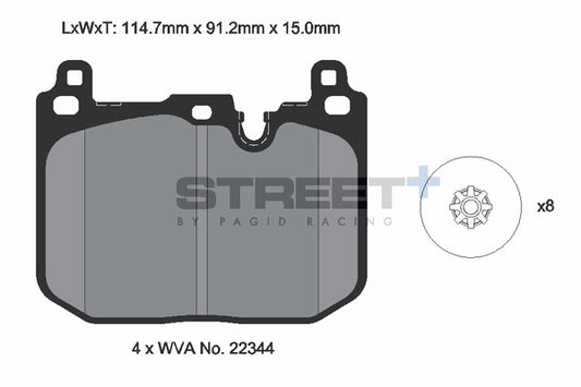 Pagid Racing Street+ Brake Pads T8162SP2001