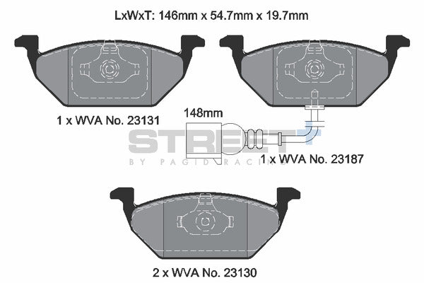 Pagid Racing Street+ Brake Pads T8164SP2001