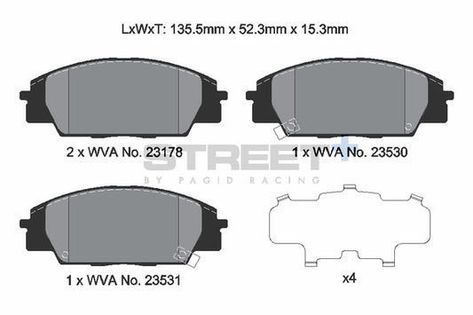 Pagid Racing Street+ Brake Pads T8166SP2001