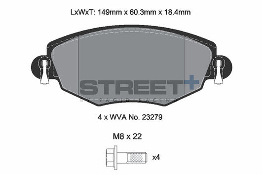 Pagid Racing Street+ Brake Pads T8167SP2001
