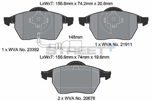 Pagid Racing Street+ Brake Pads T8173SP2001