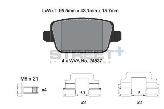 Pagid Racing Street+ Brake Pads T8189SP2001