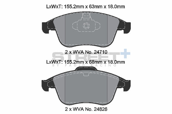 Pagid Racing Street+ Brake Pads T8191SP2001