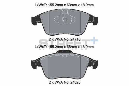 Pagid Racing Street+ Brake Pads T8191SP2001