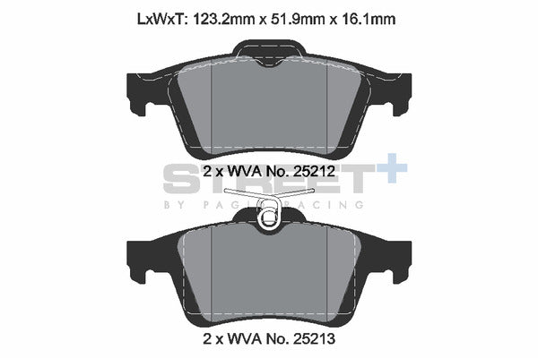 Pagid Racing Street+ Brake Pads T8199SP2001