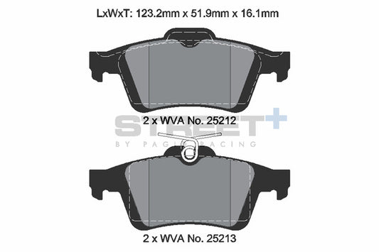 Pagid Racing Street+ Brake Pads T8199SP2001