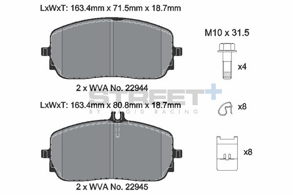 Pagid Racing Street+ Brake Pads T8212SP2001