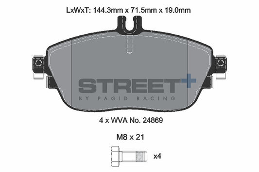 Pagid Racing Street+ Brake Pads T8215SP2001