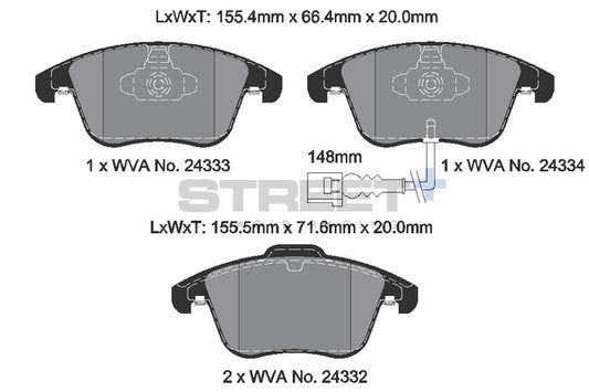 Pagid Racing Street+ Brake Pads T8219SP2001