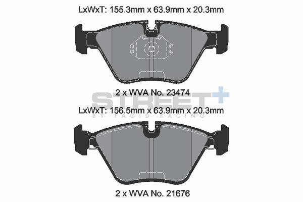 Pagid Racing Street+ Brake Pads T8222SP2001