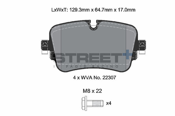 Pagid Racing Street+ Brake Pads T8227SP2001