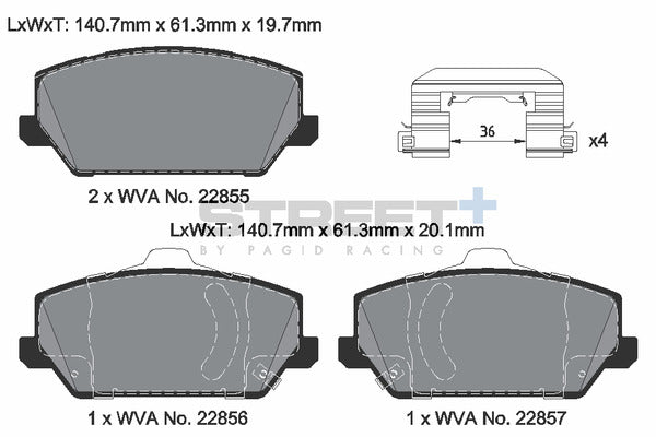 Pagid Racing Street+ Brake Pads T8229SP2001