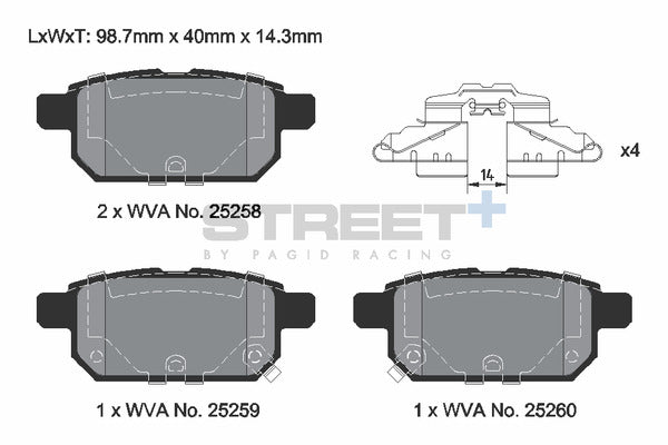 Pagid Racing Street+ Brake Pads T8242SP2001