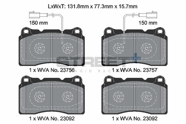 Pagid Racing Street+ Brake Pads T8254SP2001