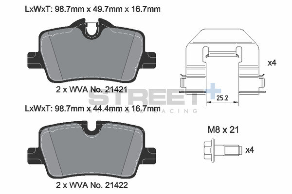 Pagid Racing Street+ Brake Pads T8266SP2001