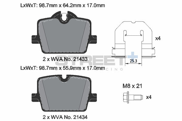 Pagid Racing Street+ Brake Pads T8267SP2001