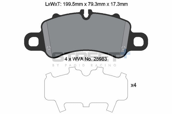 Pagid Racing Street+ Brake Pads T8273SP2001