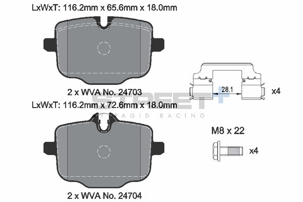Pagid Racing Street+ Brake Pads T8283SP2001